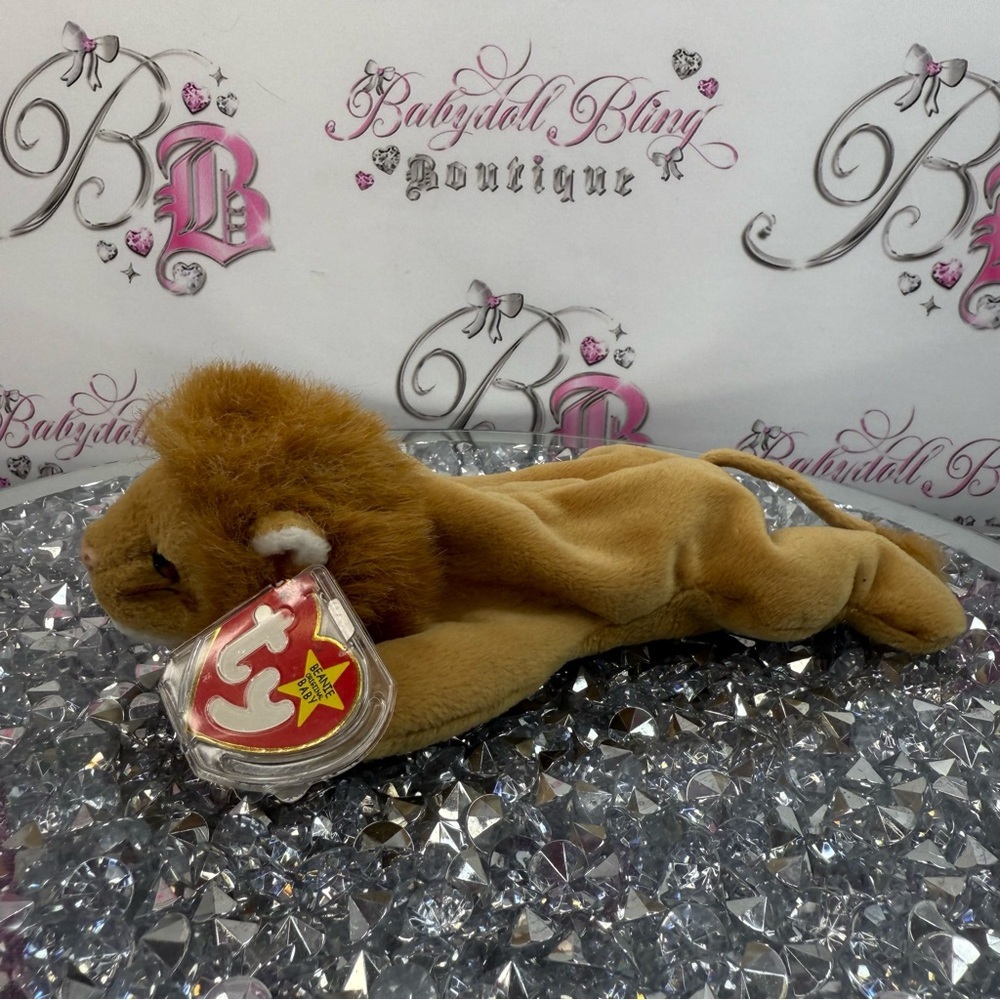 Ty beanie babie plush lion rare brand new roarie 1996 Brown Lion Plush with Mane